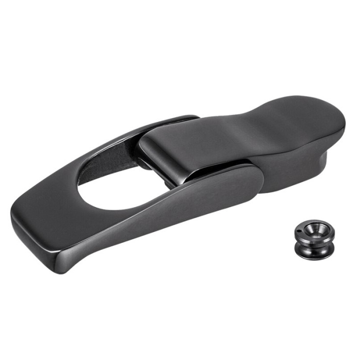 Überfallscharnier 82 mm Schwarz matt Edelstahl-316 (A4) main product photo