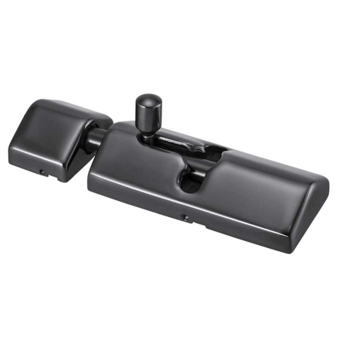 Schieberiegel mit Abdeckung federgelagert 67 mm für Aufbau Schwarz matt Edelstahl-316 (A4) main product photo