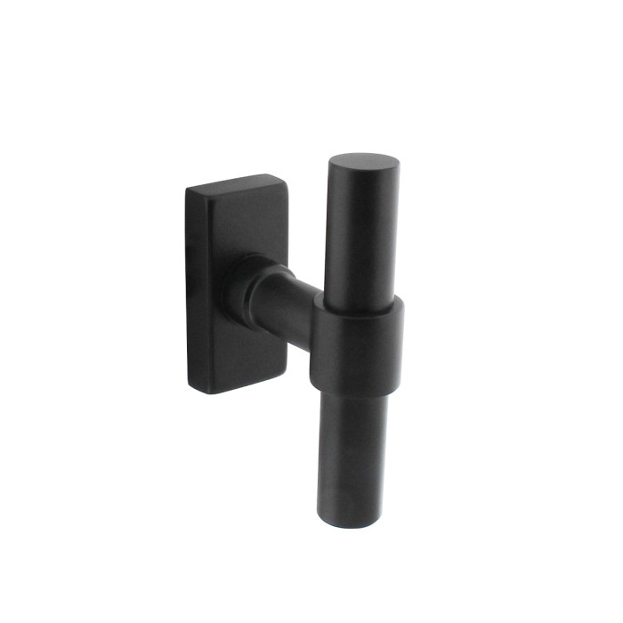 Intersteel Fenstergriff T-Form gerade auf rechteckiger Rosette schwarz Edelstahl-304 main product photo