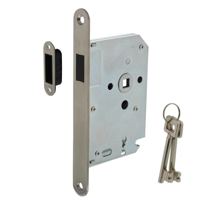 Intersteel Residential Magnetklavier Tag- und Nachtschloss 55mm, Frontplatte abgerundet Edelstahl main product photo