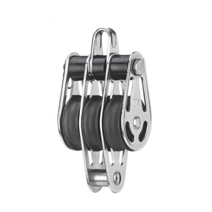 Sprenger Block 6mm mit Gleitlager mit 3 Rollen Bügel und Hundsfott Edelstahl-304 (A2) main product photo