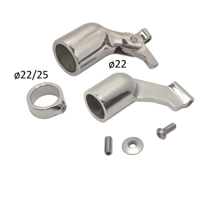 Spritzkappenhandlaufhalter Set mit Gelenk für Rohr 25 mm Edelstahl-316 (A4) main product photo