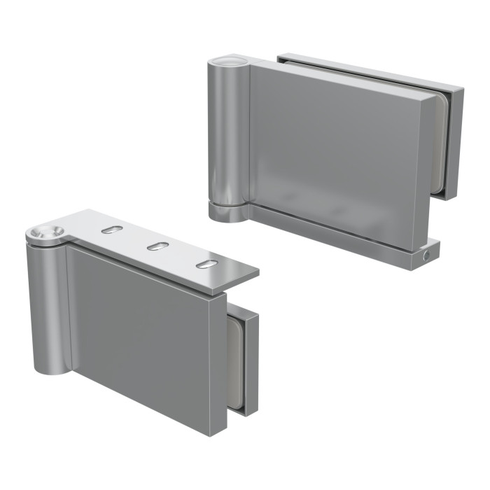 Glastürscharnier Gilda DIN rechts silber matt eloxiert main product photo
