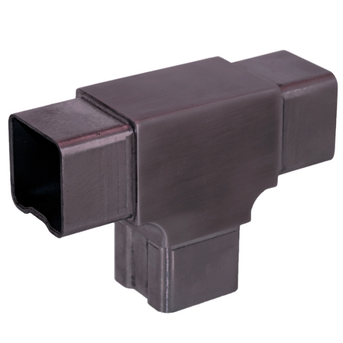 Rohrverbinder für Rohr 40 x 40 x 2,0 mm fest Edelstahl anthrazitgrau Modell 4206 main product photo