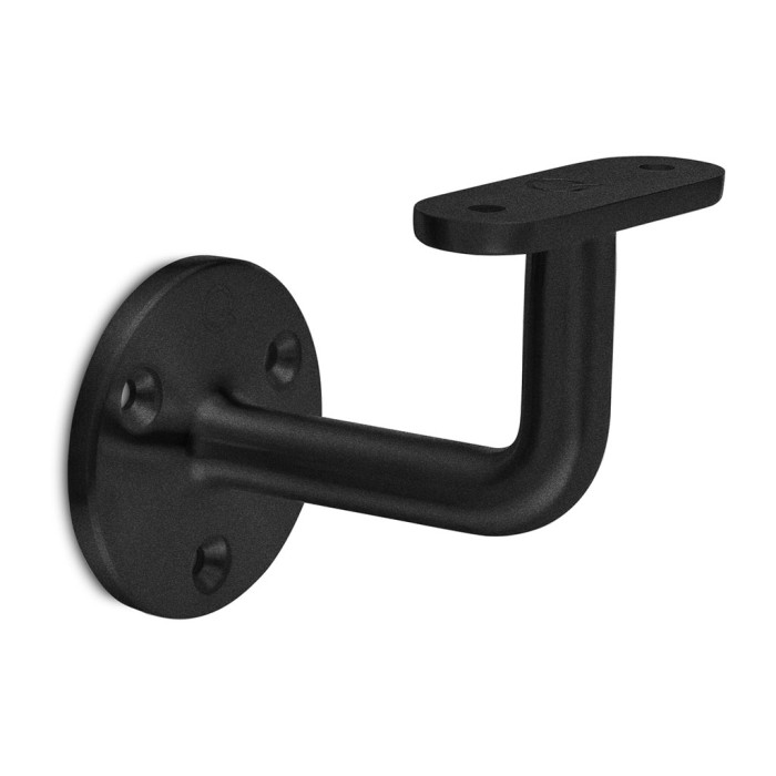 Handlaufhalterung flach Edelstahl schwarz Modell 0100 main product photo