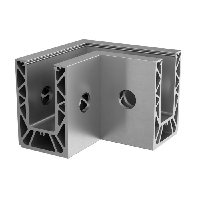 Eckmontage Easy Glass Starke Seitenmontage in der Ecke Modell 8631 Aluminium (roh) main product photo
