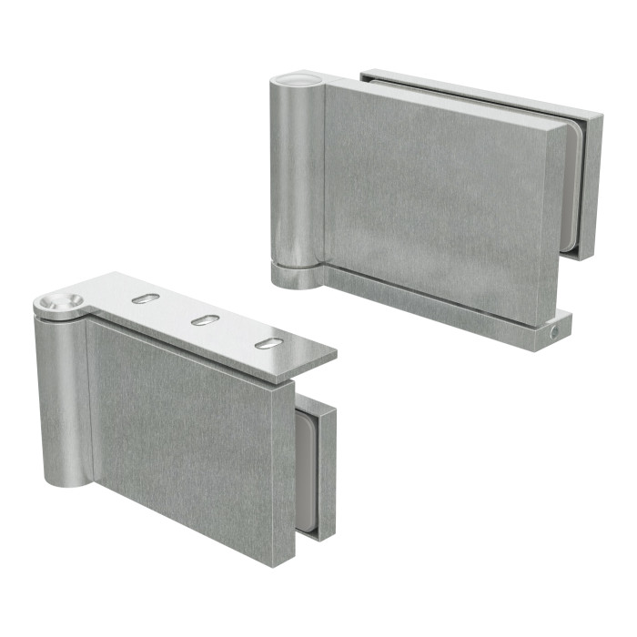 Glastürscharnier Gilda DIN links Edelstahl Design Material Aluminium main product photo