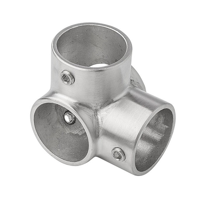 Hoekverbinder met zij-uitgang voor buis 28 mm RVS-316 mat geslepen Edelstahl-316 main product photo