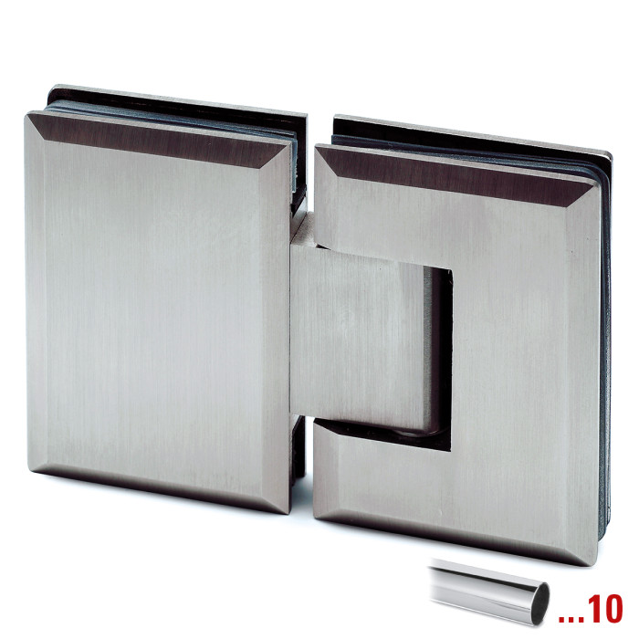 Glastürscharnier Akasha Glas / Glas flächenbündig Chrom Design Material Edelstahl main product photo
