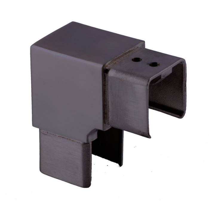 Eckverbinder für U-Profilrohr 40 x 40 x 1,5 mm massiv Edelstahl anthrazitgrau Modell 4203 main product photo