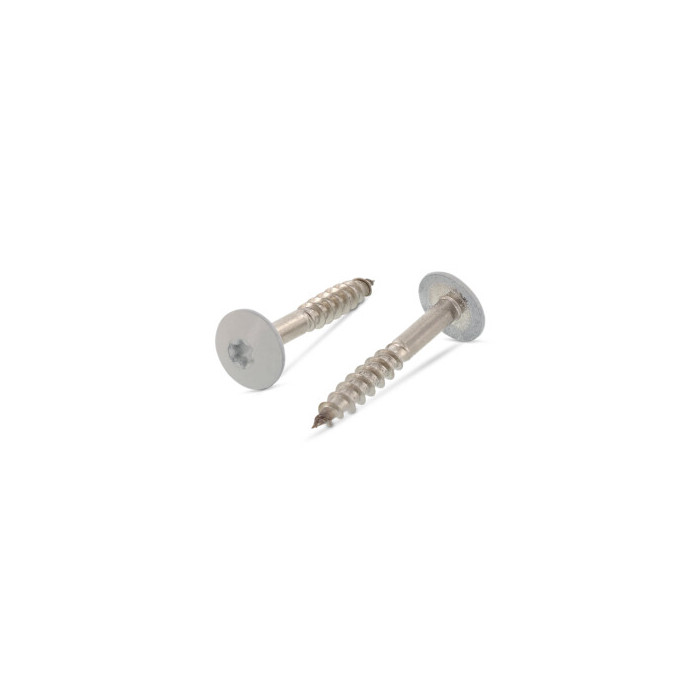 Trespo Flachrundkopf-Holzschrauben mit ISR, farbig Art. 9086 A4 5,5X25 TX20 - RAL 7047 Telegrau (100 Stück) main product photo