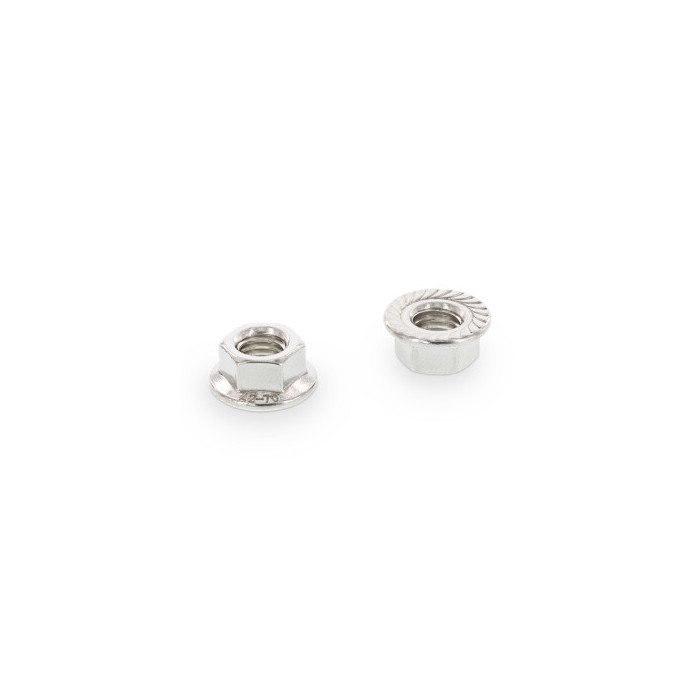 Sechskantmuttern mit Flansch und Sperrverzahnung DIN 6923 A4-80 M6 (200 Stück) main product photo