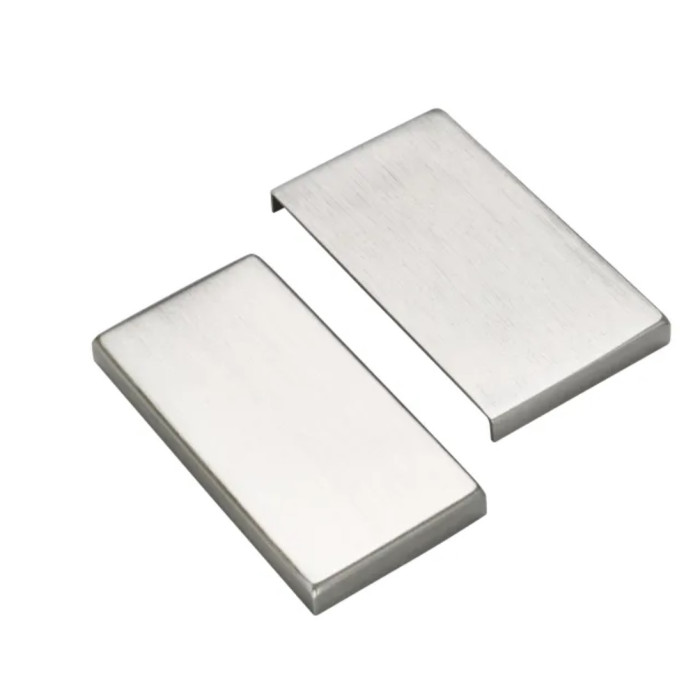 Rechteckige Abdeckkappen für Glastürscharnier Cassie Edelstahl Design Material Aluminium main product photo