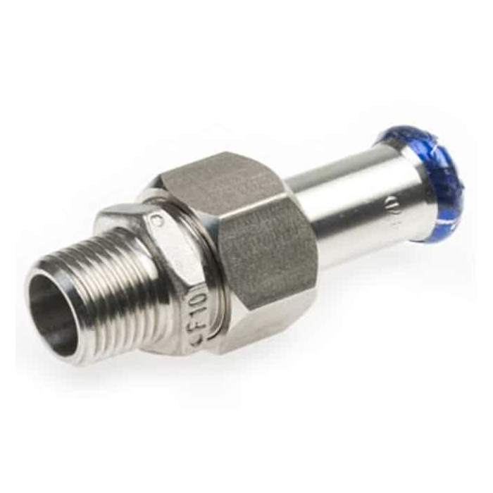 Kupplung gerade flachdichtend, 15 mm, V-1/2-Zoll-Biegung Edelstahl-316 (A4) main product photo