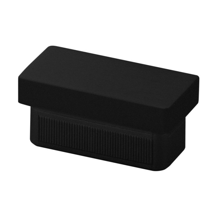 Flache Endkappe, 60 x 20 x 2,0 mm, mattschwarz, Modell 5728, Edelstahl main product photo