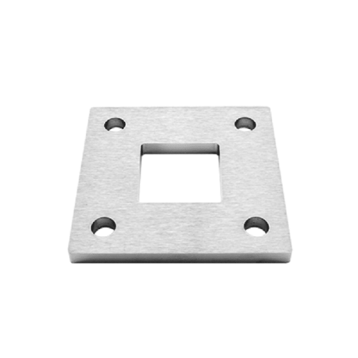 Ankerplatte 100 x 100 x 8 mm Loch 40,3 x 40,3 mm Edelstahl matt poliert main product photo