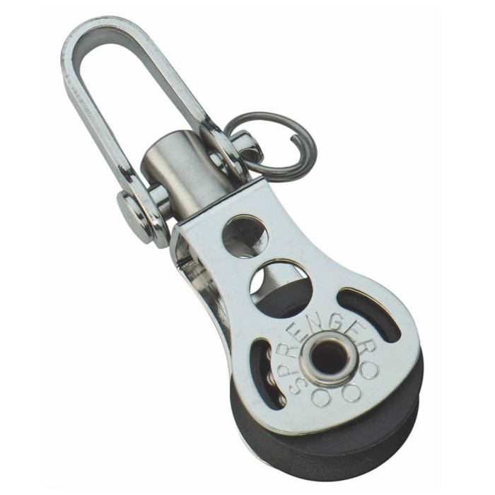 Sprenger Micro XS Block mit Kugellager Seil max. 6 mm mit Wirbelschäkel Edelstahl-304 (A2) main product photo