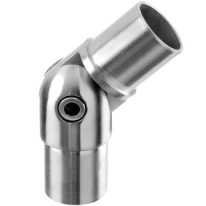 Winkelverbinder 0 bis 90 Grad für Rohr 42,4 x 2,0 mm verstellbar Edelstahl matt geschliffen Modell 0302 main product photo