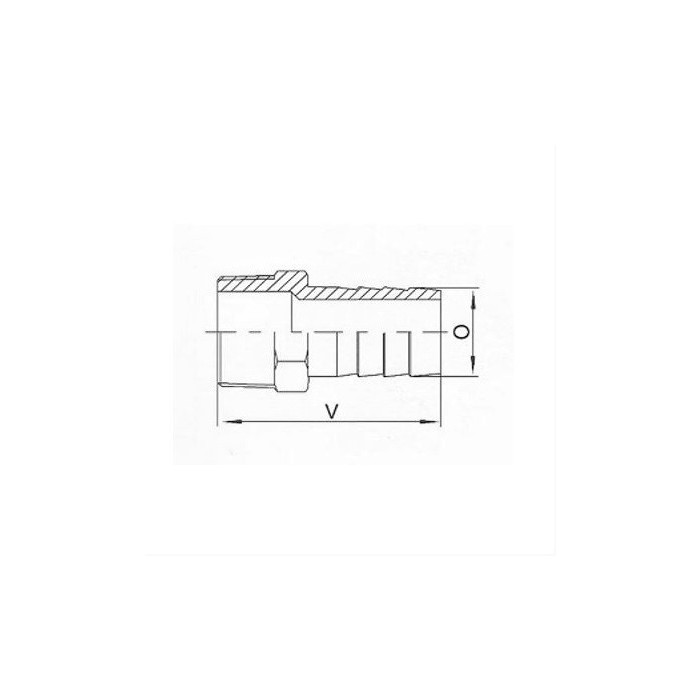 Schlauchtülle mit BSP-Gewinde, 1/2 Zoll x 12,7 mm Edelstahl-316 (A4) main product photo