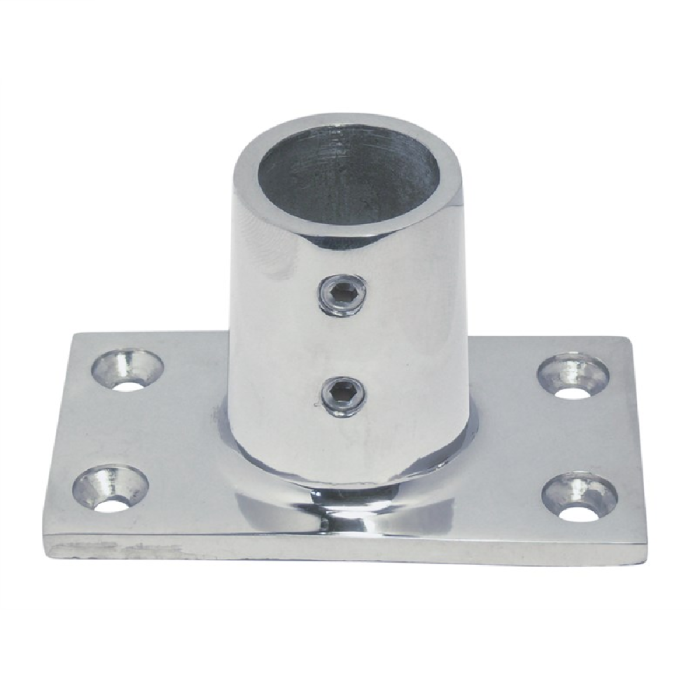 Relingfuß mit rechteckiger Grundplatte 90° 81 x 48 mm für Rohr 25 mm Edelstahl-316 (A4) main product photo