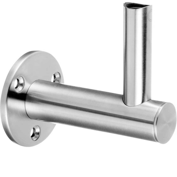 Handlaufhalter verstellbar für Wandmontage Rohr Ø 42,4 und Ø 48,3 mm Edelstahl matt poliert Modell 0142 main product photo