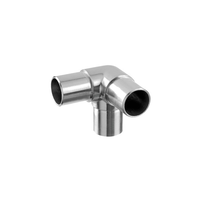 Eckverbinder für Rohr 33,7 x 2,0 mm fest Edelstahl matt geschliffen Modell 0304 main product photo