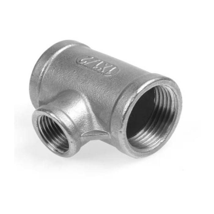 Adapter T-Stück BSP, 1 Zoll x 1/2 Zoll Edelstahl-316 (A4) main product photo