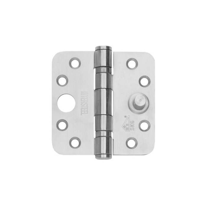 Intersteel Kugellagerscharnier abgerundet bis zu 80 Kilo Edelstahl gebürstet main product photo