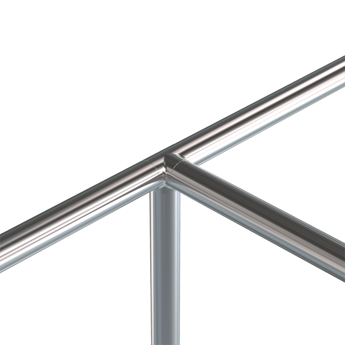 Rohrverbinder Kreuz/T-Stück 90 Grad für Rohr 42,4 x 2,0 mm fest Edelstahl matt geschliffen Modell 0301 main product photo