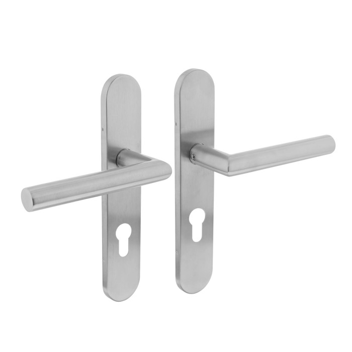 Intersteel Türgriff Winkel 90° auf Schildprofil Zylinderloch 72 mm Edelstahl gebürstet main product photo