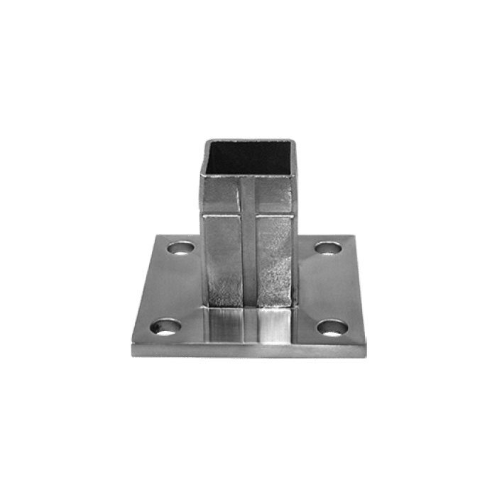 Bodenplatte 85 x 85 x 6,0 mm Rohr 40 x 40 mm Edelstahl matt geschliffen main product photo