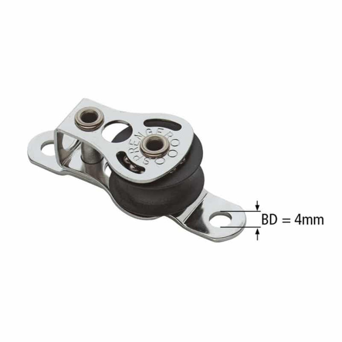 Sprenger Micro XS Block mit Kugellager Seil max. 6 mm Liegeblock mit Lasche Edelstahl-304 (A2) main product photo