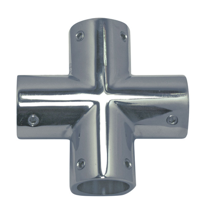 4-Wege-Relingeckverbinder für Rohr 25 mm Edelstahl-316 (A4) main product photo