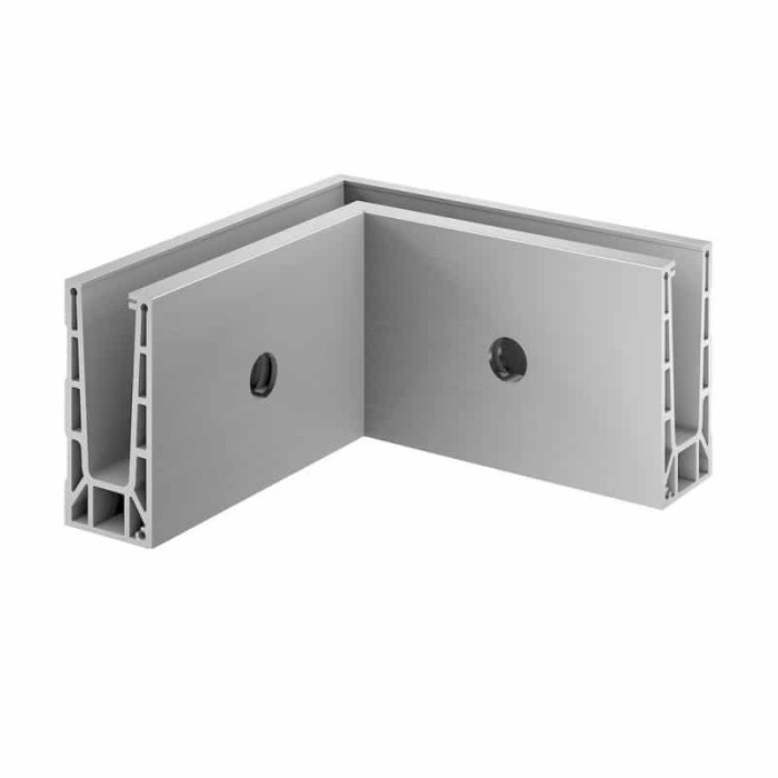 Eckmontage Easy Glass Pro seitliche Montage in der Ecke Modell 8131 Aluminium (eloxiert) main product photo