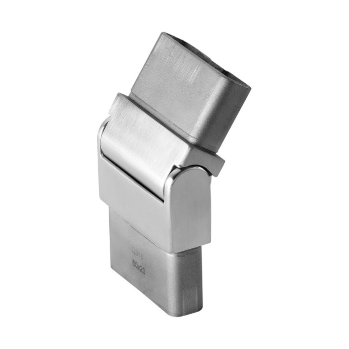 Eckverbinder variabel 60 x 20 x 2 mm verstellbar Edelstahl matt poliert Modell 4312 main product photo