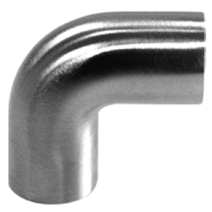 Eckverbinder gebogen 90 Grad für Rohr 12 mm massiv Edelstahl matt geschliffen main product photo