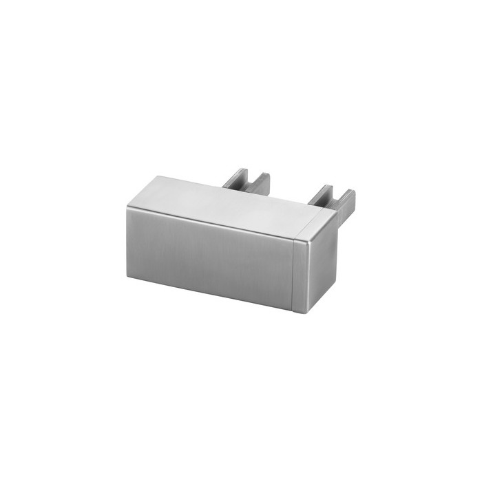 Wandflansch 90 Grad für U-Profilrohr 65 x 40 x 1,5 mm fest Edelstahl matt geschliffen Modell 6508 main product photo