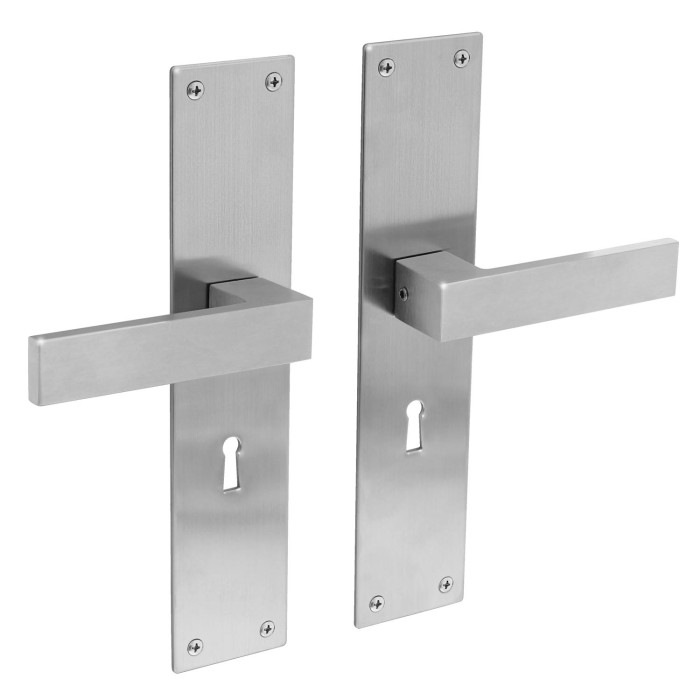 Intersteel Türgriff Amsterdam mit Schild 250x55x2mm Schlüsselloch 56mm Edelstahl gebürstet main product photo