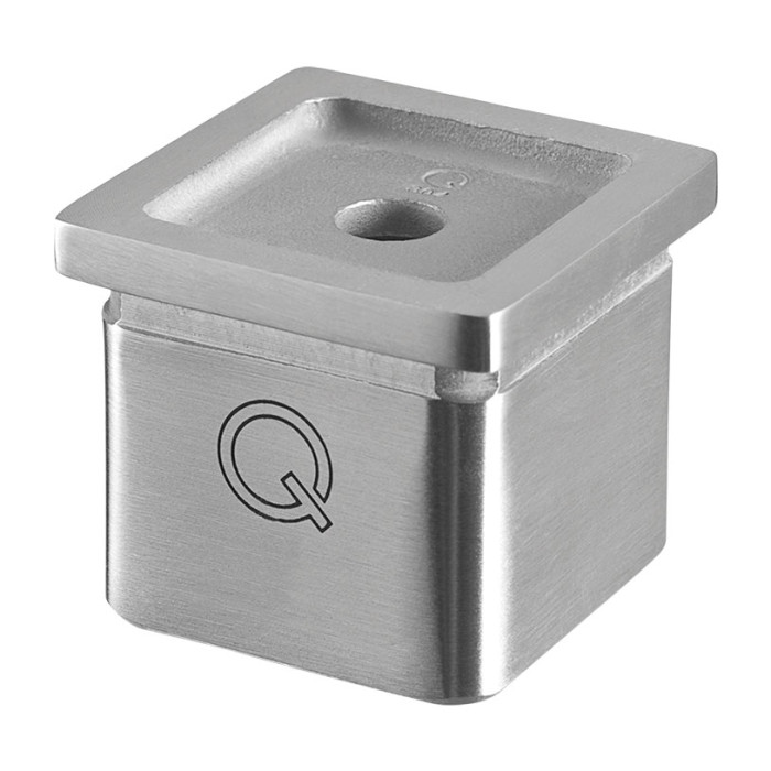 Rohradapter für Rohr 40 x 40 x 2,0 mm fest Edelstahl matt geschliffen Modell 4727 main product photo