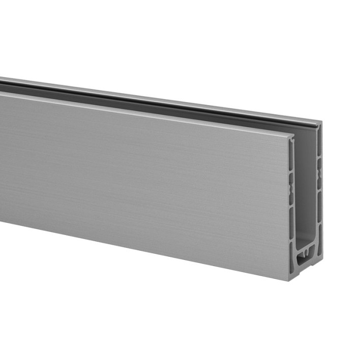 Easy Glass Smart Bodenprofil, Aufsatzmontage, 5000 mm, Modell 8210, Aluminium (roh) main product photo