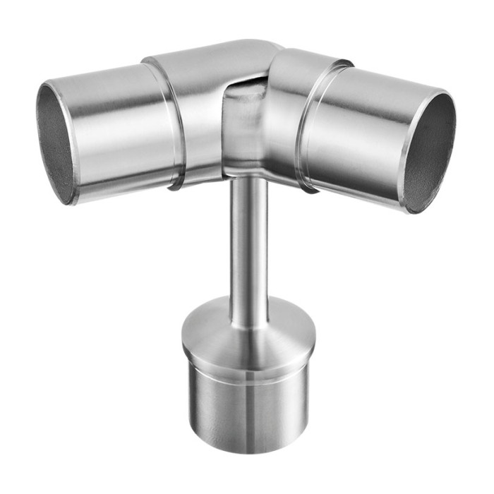 Schienenträger mit Knie 48,3 x 2,0 mm für Träger 48,3 mm Edelstahl matt geschliffen Modell 0737 main product photo