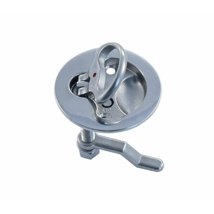 Einlassgriff mit Schloss 63 mm rund Edelstahl-316 (A4) main product photo