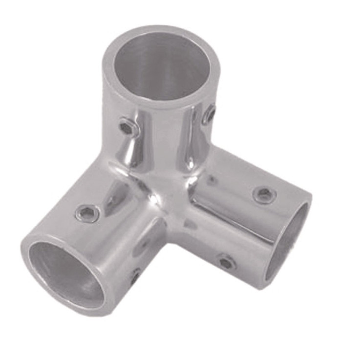 3-Wege Relingeckverbinder für Rohr 22 mm Edelstahl-316 (A4) main product photo