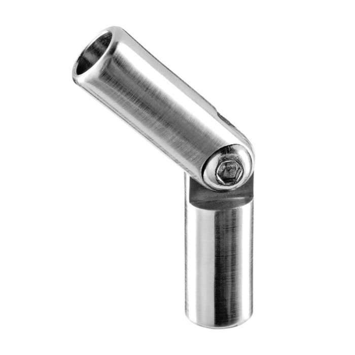 Stabverbinder -90 bis 90 Grad für Rohr 12 mm verstellbar Edelstahl matt geschliffen Modell 0302 main product photo