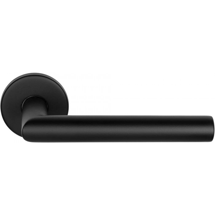 Deurkruk paar BASICS LB2-19 deurkruk EN1906 klasse 3 geveerd op rozet mat zwart RVS-304 main product photo