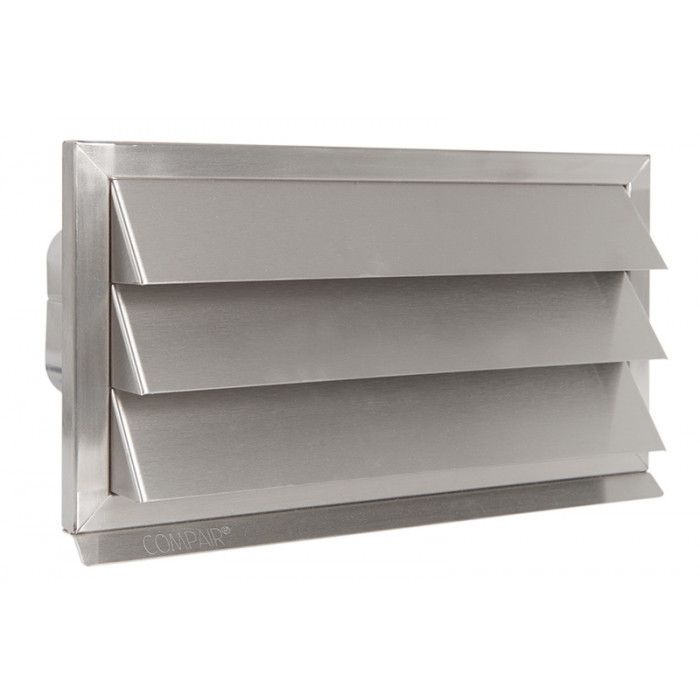 Buitenrooster Eco+ vaste lamellen en terugslagklep 220 x 90 mm RVS-304 main product photo