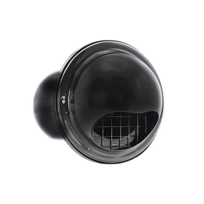 Bolrooster met terugslagklep en grofmazig gaas Ø150 mm zwart RVS-304 main product photo