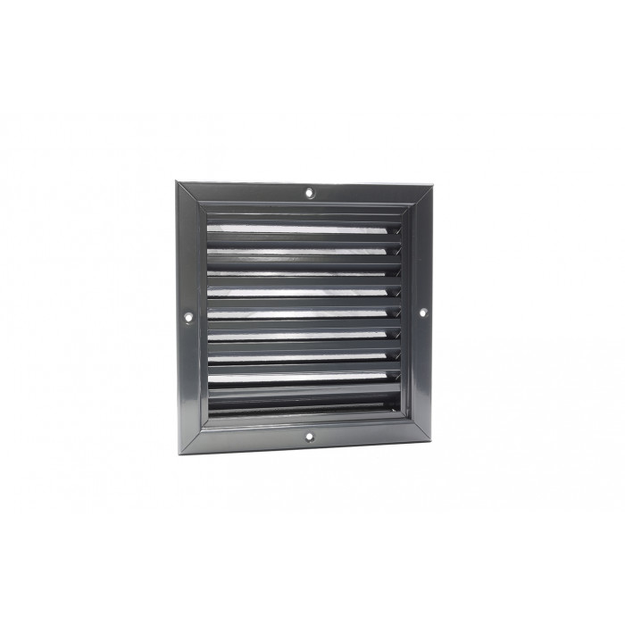 Gevelrooster vaste lamellen 200 x 200 mm antraciet aluminium main product photo