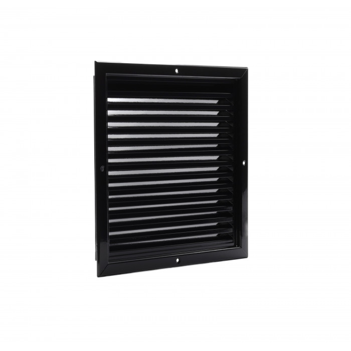Gevelrooster vaste lamellen 300 x 300 mm zwart aluminium main product photo