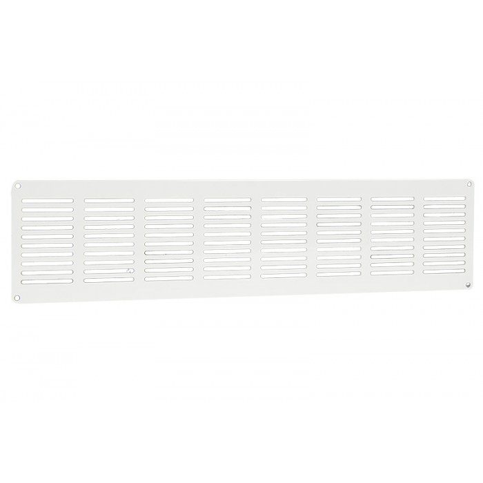 Plintrooster vlak 400 x 100 mm wit aluminium main product photo